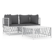 vidaXL Steel Garden Lounge Set in White/Gray