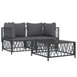 vidaXL 3 Piece Steel Garden Lounge Set in Anthracite