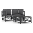 vidaXL 3 Piece Steel Garden Lounge Set in Anthracite