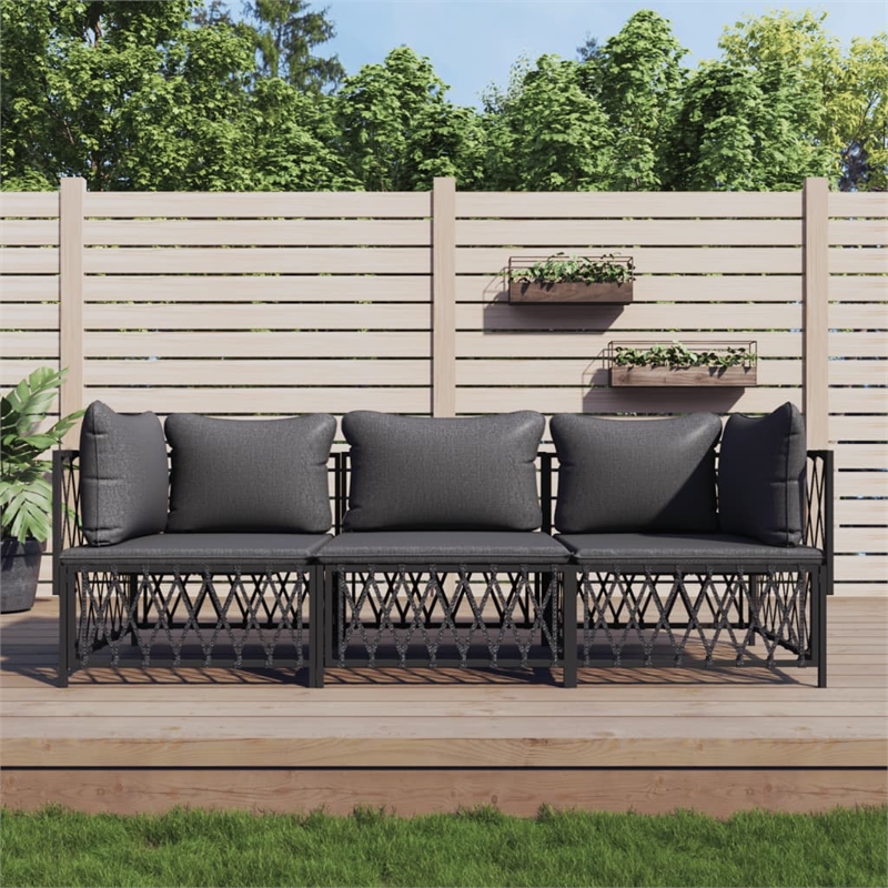 vidaXL Steel Garden Lounge Set in Anthracite