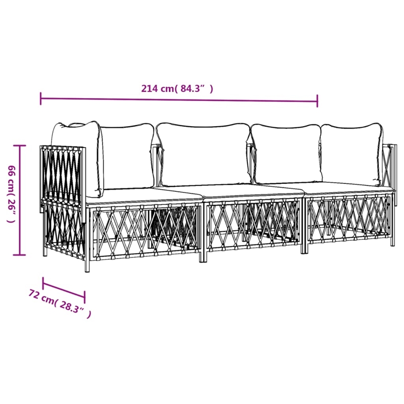 vidaXL Steel Garden Lounge Set in Anthracite