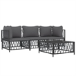 vidaXL Steel Small Garden Lounge Set in Anthracite