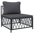 vidaXL Steel Small Garden Lounge Set in Anthracite