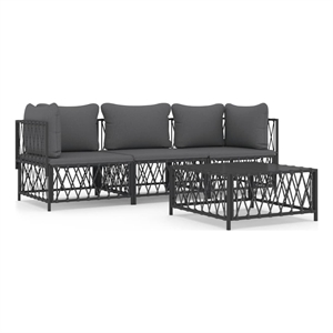 vidaXL Steel Small Garden Lounge Set in Anthracite