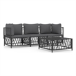 vidaXL Steel Small Garden Lounge Set in Anthracite