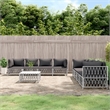 vidaXL 9 Piece Steel Garden Lounge Set in White/Gray
