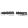 vidaXL 9 Piece Steel Garden Lounge Set in White/Gray