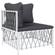vidaXL 9 Piece Steel Garden Lounge Set in White/Gray