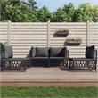 vidaXL 4 Piece Steel Small Garden Lounge Set in Anthracite