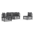 vidaXL 4 Piece Steel Small Garden Lounge Set in Anthracite