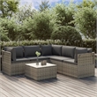 vidaXL 6 Piece Steel Garden Lounge Set in Gray