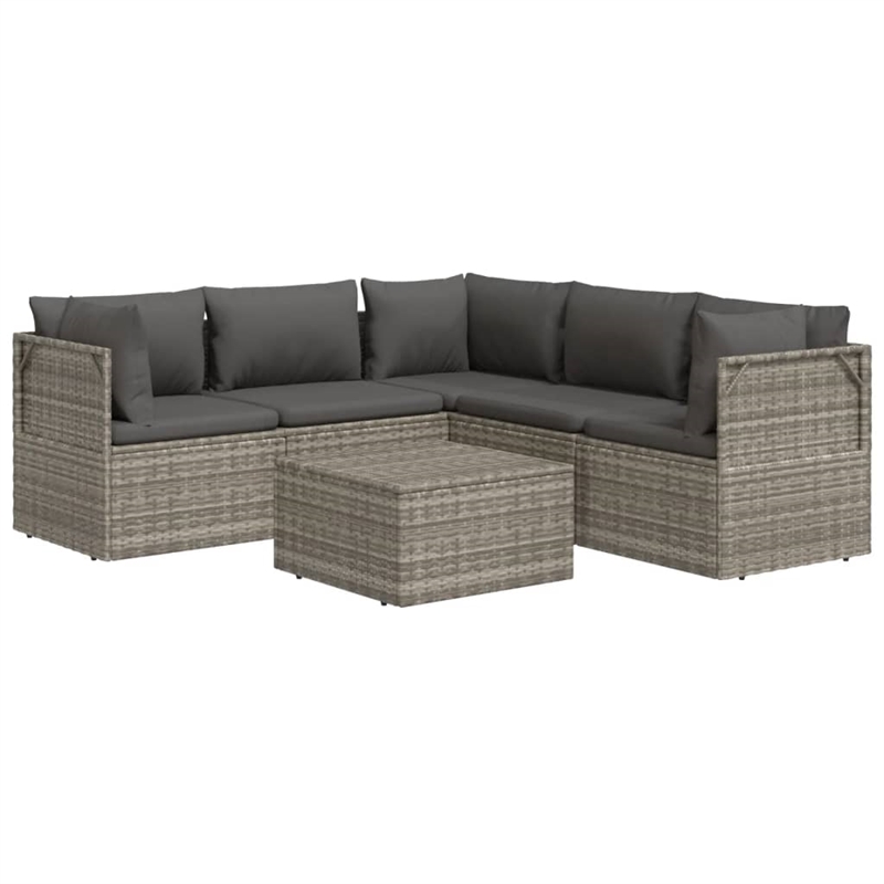vidaXL 6 Piece Steel Garden Lounge Set in Gray