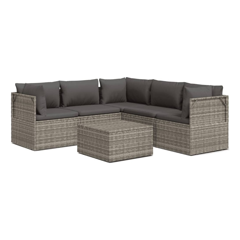 vidaXL 6 Piece Steel Garden Lounge Set in Gray