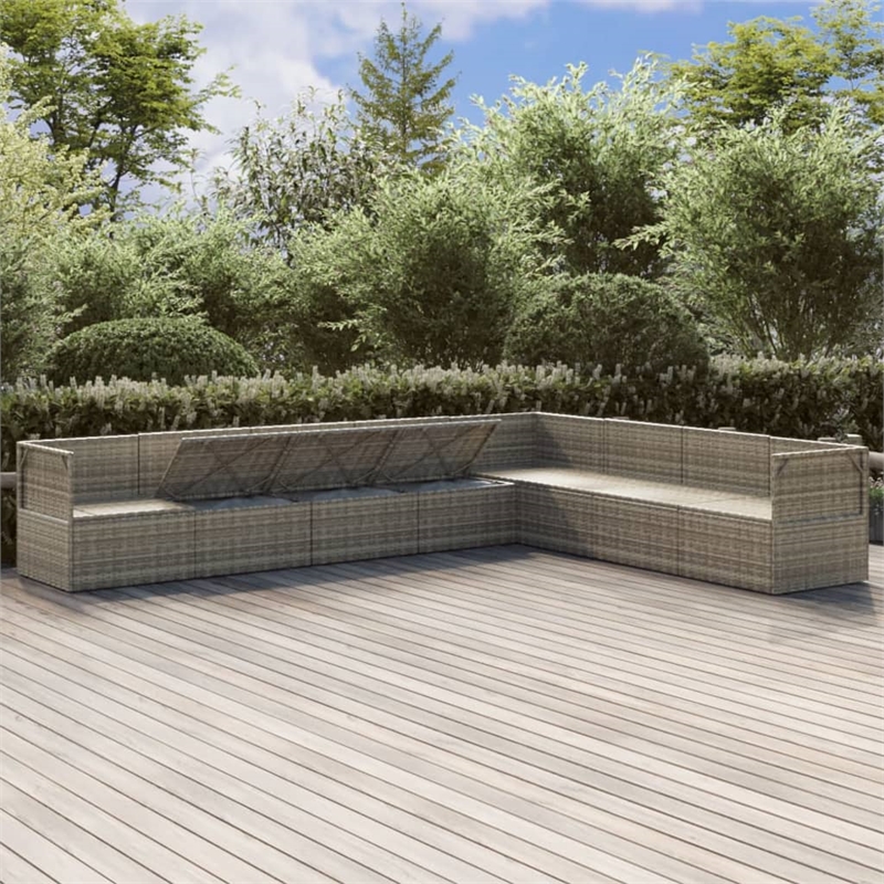vidaXL 8 Piece Small Garden Lounge Set in Gray