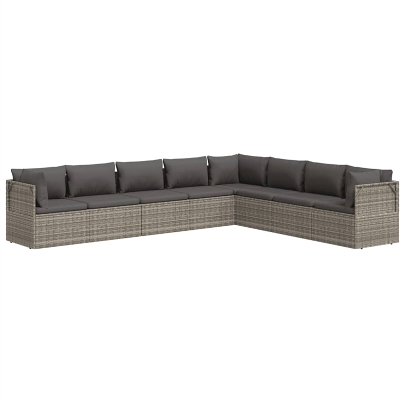 vidaXL 8 Piece Small Garden Lounge Set in Gray