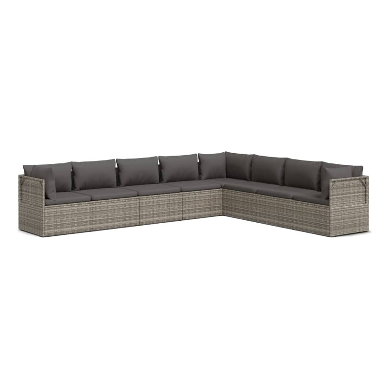 vidaXL 8 Piece Small Garden Lounge Set in Gray