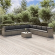 vidaXL 10 Piece Steel Garden Lounge Set in Gray