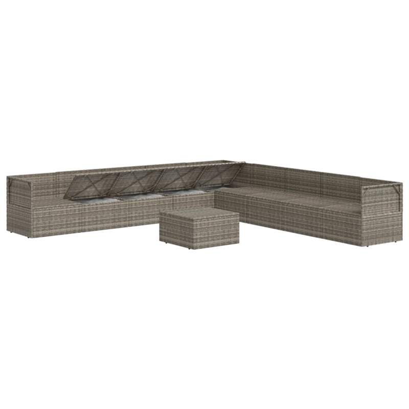 vidaXL 10 Piece Steel Garden Lounge Set in Gray