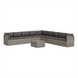 vidaXL 10 Piece Steel Garden Lounge Set in Gray
