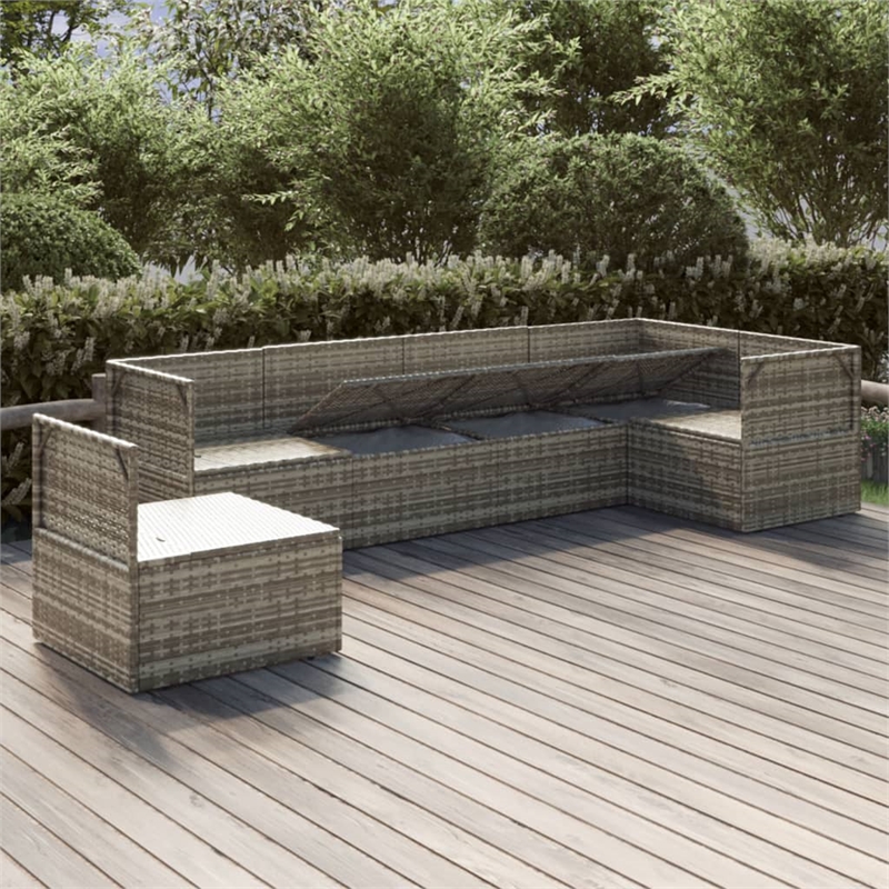 vidaXL 6 Piece Steel Garden Lounge Set in Gray