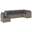 vidaXL 6 Piece Steel Garden Lounge Set in Gray