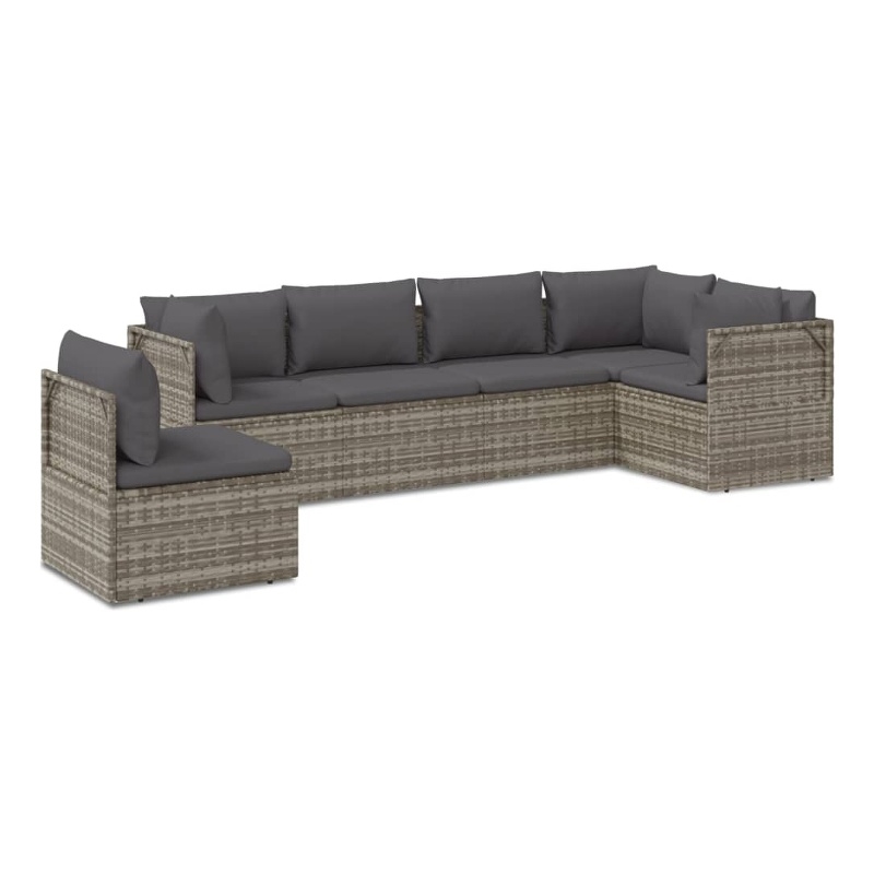 vidaXL 6 Piece Steel Garden Lounge Set in Gray