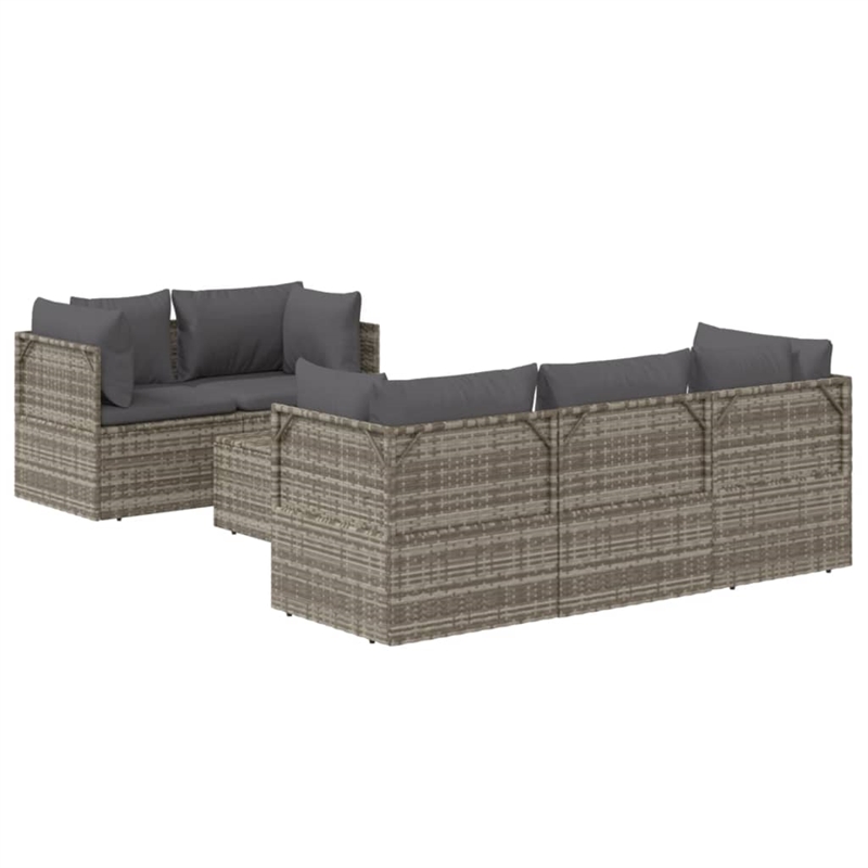 vidaXL 6 Piece Steel Garden Lounge Set in Gray