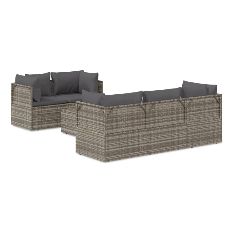 vidaXL 6 Piece Steel Garden Lounge Set in Gray