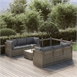 vidaXL 7 Piece Steel Small Garden Lounge Set in Gray