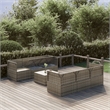 vidaXL 7 Piece Steel Small Garden Lounge Set in Gray