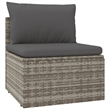 vidaXL 7 Piece Steel Small Garden Lounge Set in Gray