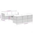 vidaXL 7 Piece Steel Small Garden Lounge Set in Gray