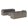 vidaXL 7 Piece Steel Small Garden Lounge Set in Gray