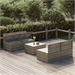 vidaXL 5 Piece Poly Rattan Garden Lounge Set in Gray