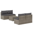 vidaXL 5 Piece Poly Rattan Garden Lounge Set in Gray