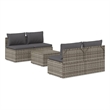 vidaXL 5 Piece Poly Rattan Garden Lounge Set in Gray
