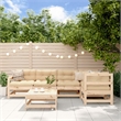 vidaXL 6 Piece Wood Large Garden Lounge Set in Beige