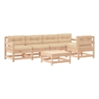 vidaXL 6 Piece Wood Large Garden Lounge Set in Beige
