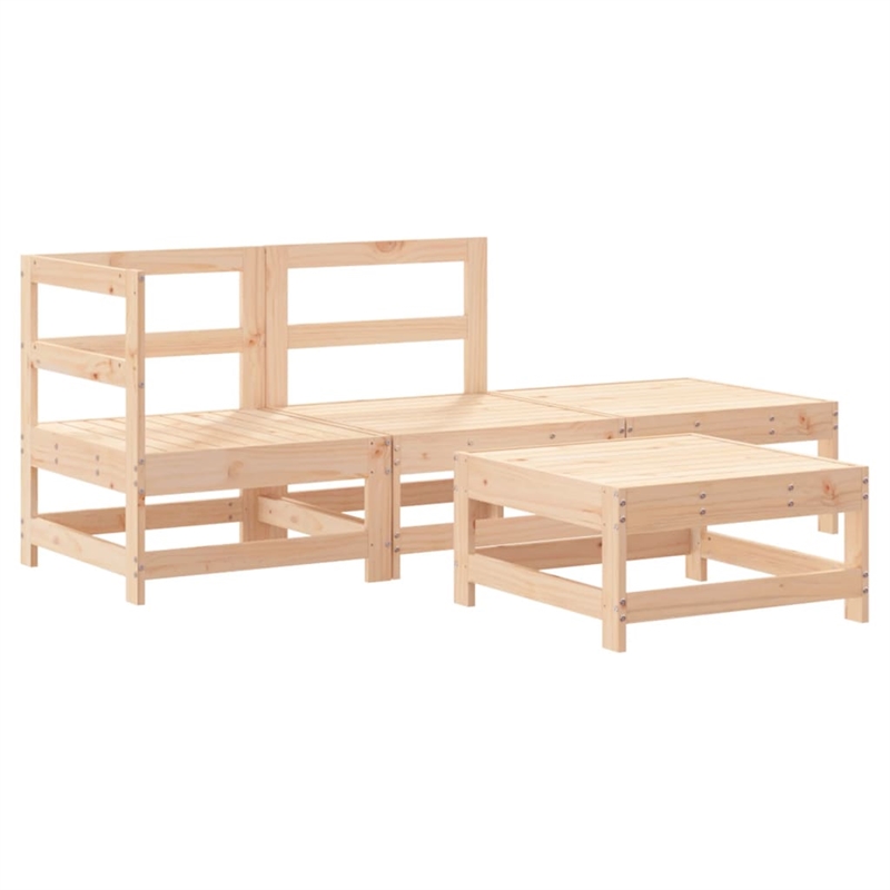 vidaXL 4 Piece Wood Garden Lounge Set in Beige