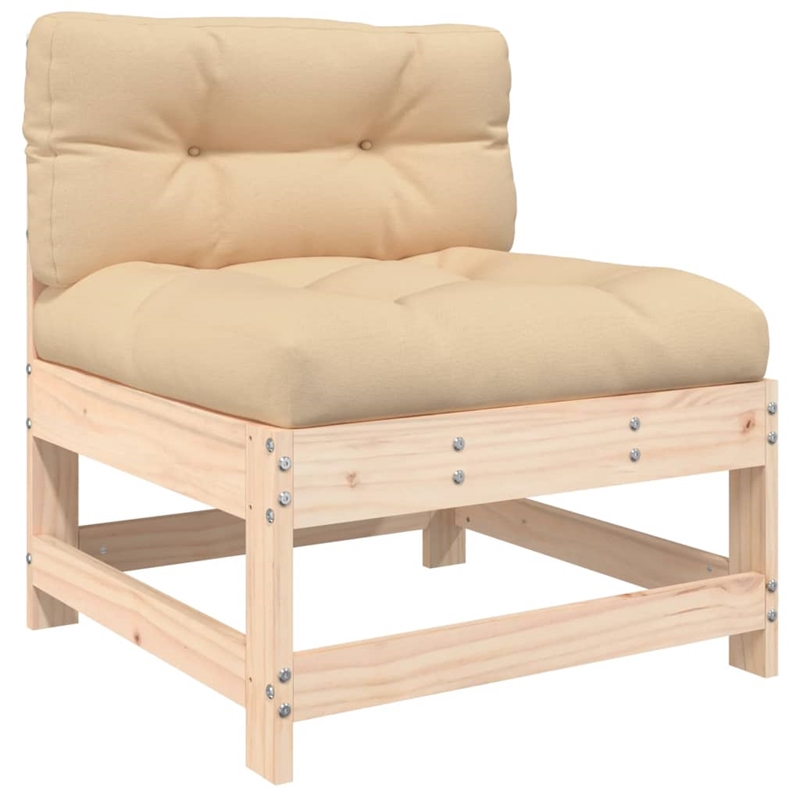 vidaXL 4 Piece Wood Garden Lounge Set in Beige