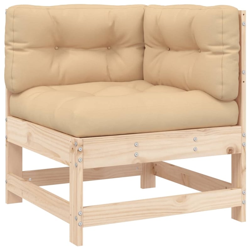 vidaXL 4 Piece Wood Garden Lounge Set in Beige