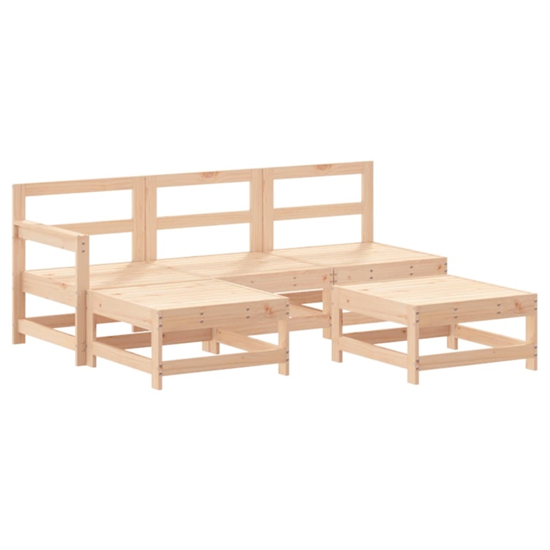 vidaXL 5 Piece Wood Garden Lounge Set in Beige