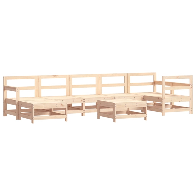 vidaXL 8 Piece Wood Garden Lounge Set in Natural/Beige
