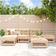 vidaXL Wood Standard Garden Lounge Set in Beige