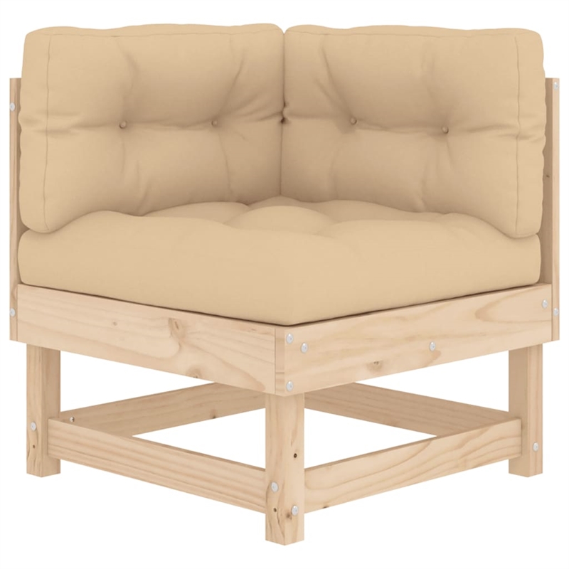 vidaXL Wood Standard Garden Lounge Set in Beige
