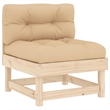 vidaXL Wood Standard Garden Lounge Set in Beige