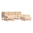 vidaXL Wood Standard Garden Lounge Set in Beige