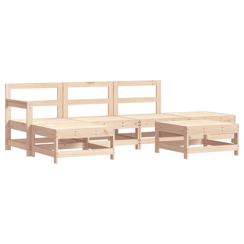 vidaXL Wood Garden Lounge Set in Natural/Beige