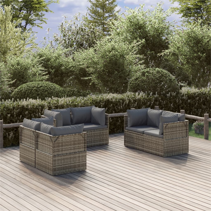 vidaXL Steel Garden Sofa in Gray