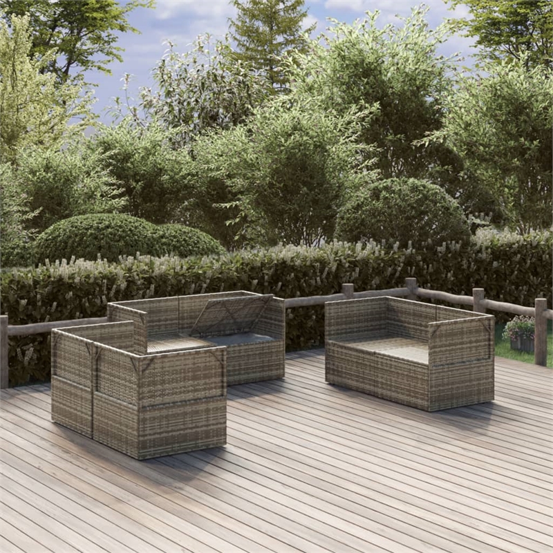 vidaXL Steel Garden Sofa in Gray